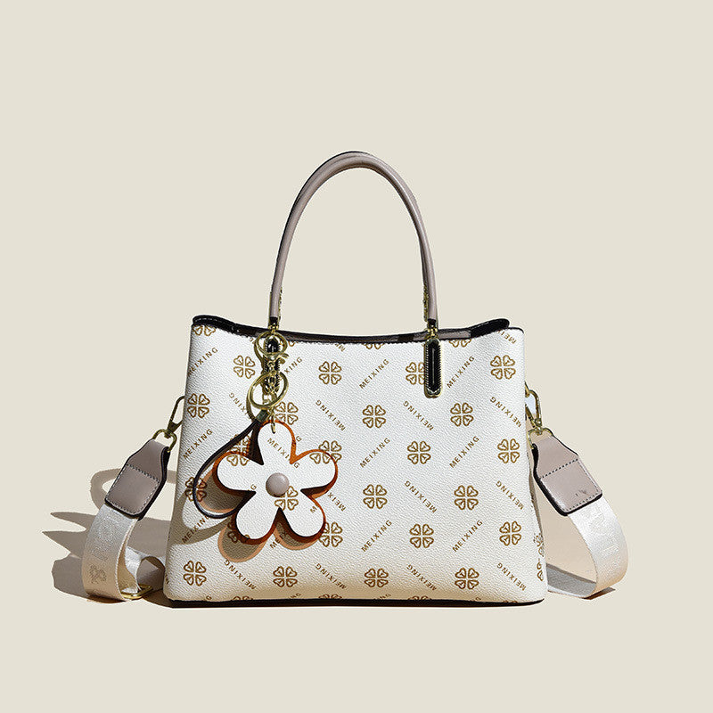 Bedruckte Handtasche mit Blumen anhänger Neue Temperament Umhängetasche für Frauen Mode mit großer Kapazität Crossbody-Tasche